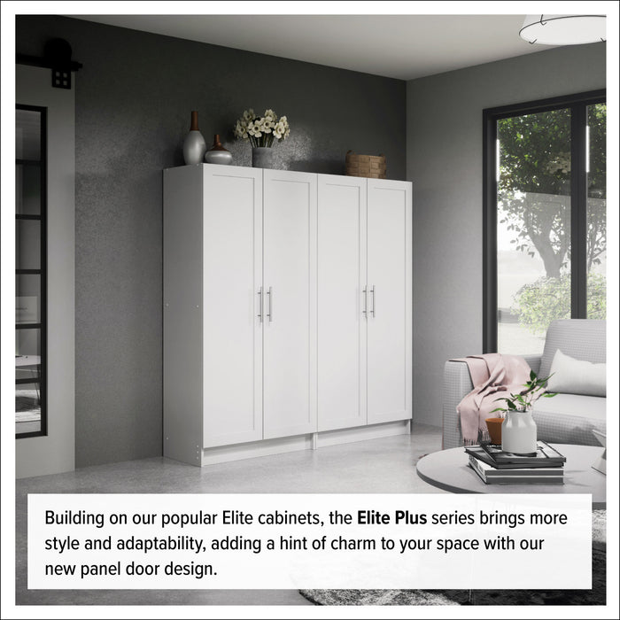 Elite Accent Storage Cabinet with Panel Doors & 3 Shelves - White