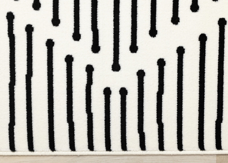 Forte Black White Stripes Area Rug - 4'7\" x 6'7\"