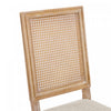 Oliver Solid Wood Rubberwood Dining Chair Set of 2 with Upholstered Seat Cane Backrest and Fluted Legs,Beige | Oliver lot de 2 chaises de salle a manger en bois massif (hevea) avec assise rembourree, dossier en cannage et pieds canneles, beige