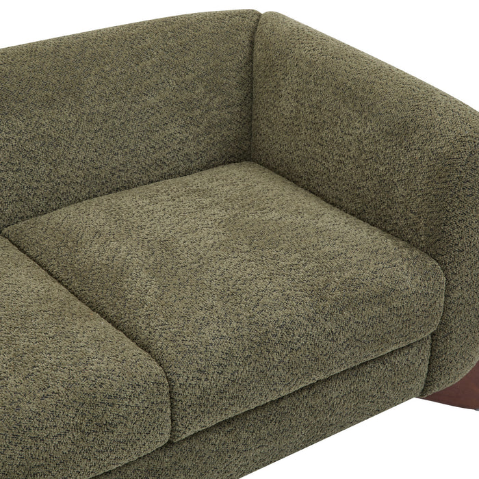 Lillian Solid Wood Modern Boucle Upholstered Loveseat Comfort Seating,Green