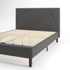 Judy Upholstered Platform Bed with Headboard in Dark Grey - Queen Size | Judy lit plateforme rembourré avec tête de lit gris foncé - Grand