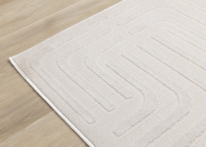Leonardo Cream Beige Oriental Trellis Pattern Rug, 5'3\" x 7'7\" Indoor Area Rug