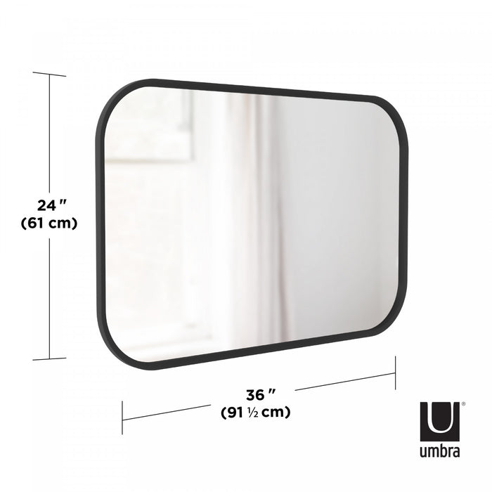 Umbra Hub Rectangular Mirror 24\" x 36\" - Black