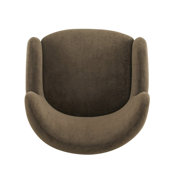 Sophia Upholstered Comfortable Armchair with Wingback,Dark Brown Accent Chair