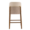 Lois Rubber Wood Counter Stool Set of 4 with Upholstered Seat and Footrest,Beige | Lois lot de 4 tabourets de comptoir en bois d’hevea avec assise rembourree et repose-pieds, beige