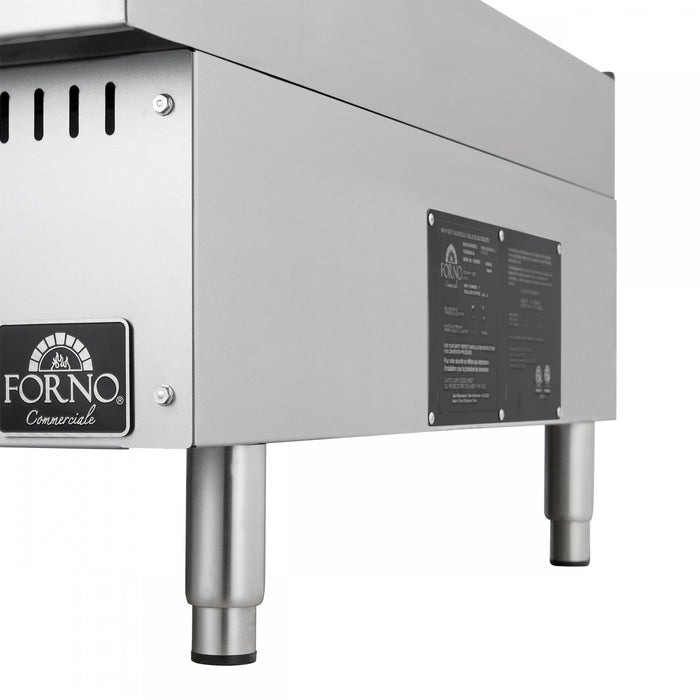 FORNO Commerciale 24 Inch Gas Griddle, 2 Burners, 60,000 BTUs, Stainless Steel - FCMGG0055-24