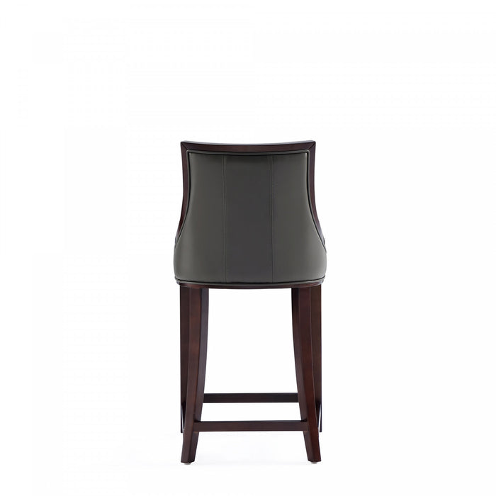 Fifth Avenue Traditional Wood Upholstered Counter Stool in Graphite - Set of 3