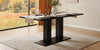 Vero 71 Inch Modern Rectangular Dining Table with Dual Pedestal Base and Black Finish, Black | Vero Table a Manger Rectangulaire Moderne 71 po avec Base a Double Piedestal et Finition Noire, Noir