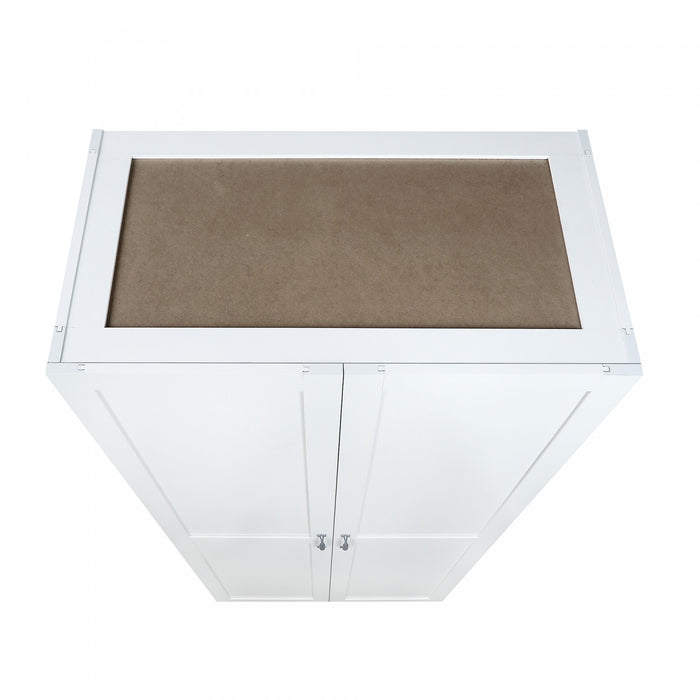 Cornelia Modern 30\" Storage Cabinet in White (4-Shelf)