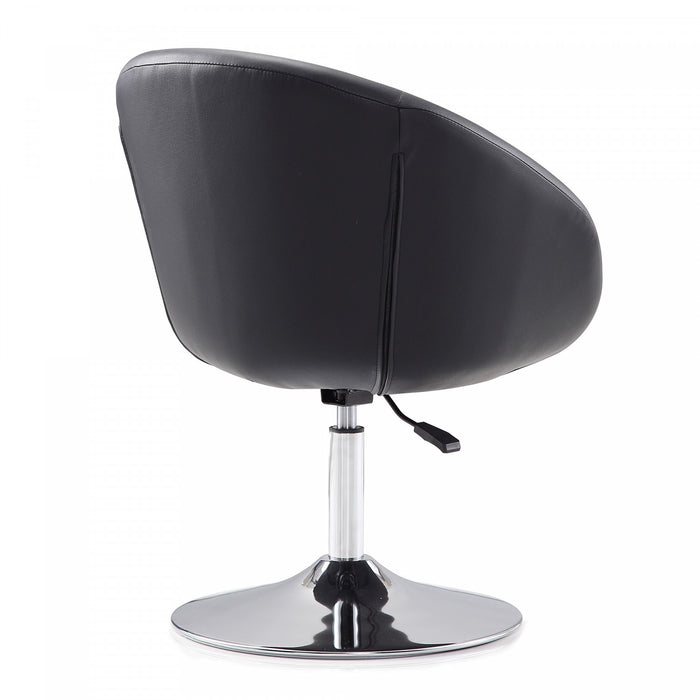 Hopper Modern Upholstered Swivel Lounge Chair in Black - Set of 2 Accent Chair