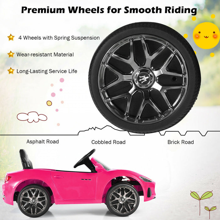12v Kids Ride On Car Maserati Grancabrio Licensed W/ Remote Control& Lights Pink