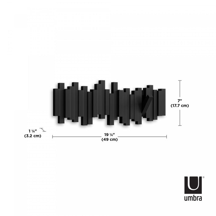 Umbra Modern Sticks Wall-Mounted Coat Rack - Black