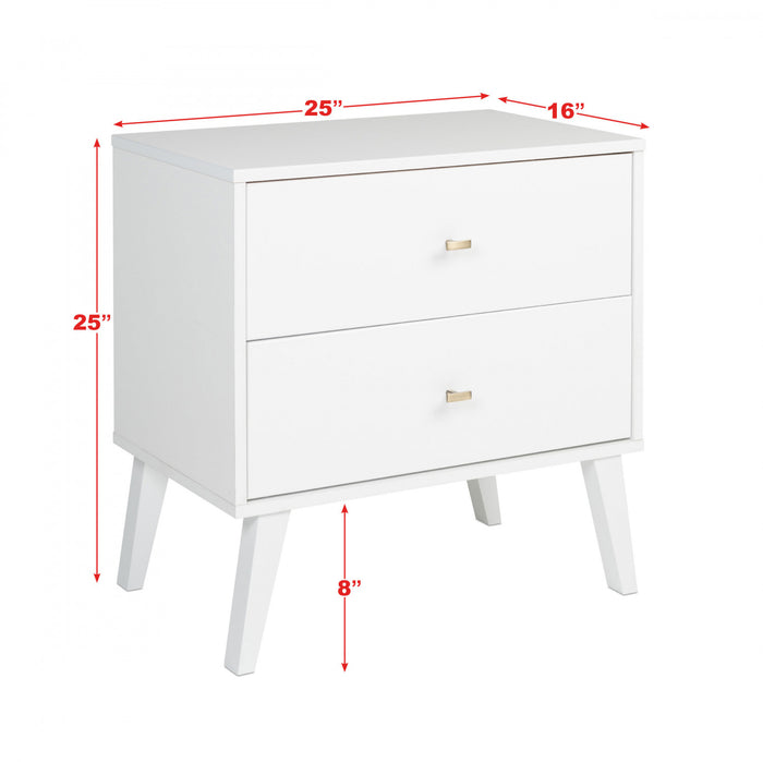 Milo 2-Drawer Nightstand - White