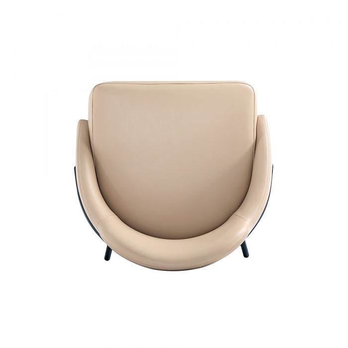 Gracie Modern Metal Upholstered Counter Stool in Tan and Black Bar Stool