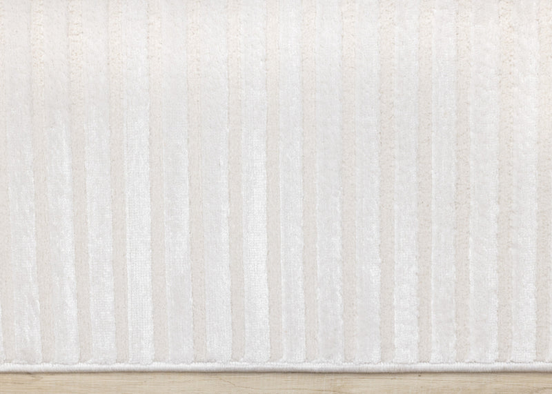 Leonardo White Grey Modern Lines Area Rug - 5'3\" x 7'7\"