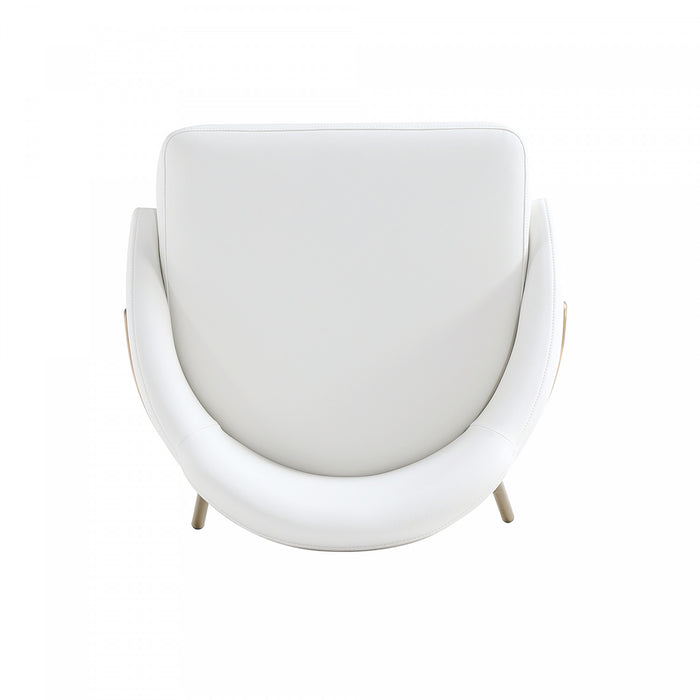 Gracie Modern Metal Upholstered Barstool in White and Gold - Set of 3