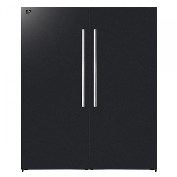 Forno Maderno 60 Inch Convertible Refrigerator/Freezer in Black, Trim Grill, 27.2 cu.ft - FFFFD1722-60SG-BLK