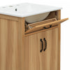 Nolan 24 Inch Modern Wood Bathroom Vanity with Ceramic Sink & Storage, Brown | Meuble de salle de bain en bois moderne Nolan 24 pouces avec lavabo ceramique et rangement, brun