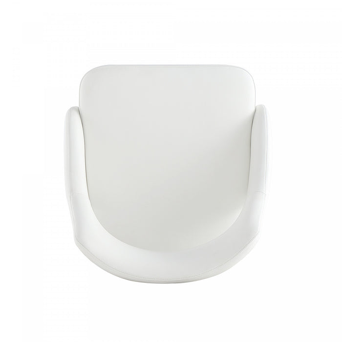 Tremont Modern Metal Vegan Leather Dining Chair in White