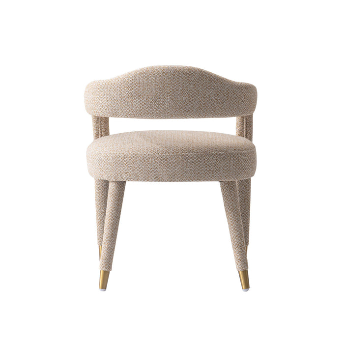 Aspen Mid-Century Modern Upholstered Tweed Armchair in Gold Dust - Set of 2