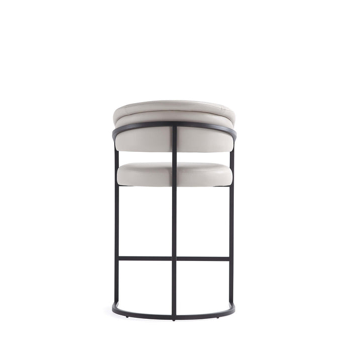 Augusta Modern Metal Upholstered Counter Stool in Light Gray