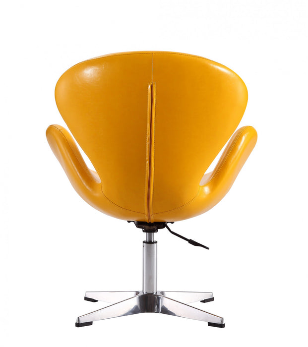 Raspberry Modern Upholstered Swivel Lounge Chair in Yellow - Set of 2 Accent Chair