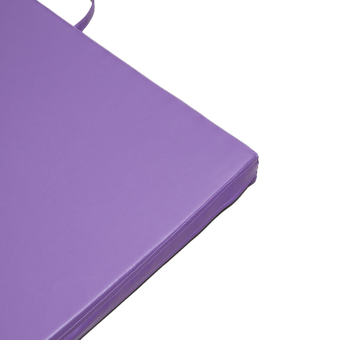 Soozier 4ftx8ftx2inch Pu Cuir Gymnastique Tumbling Gym Mat Arts Pliant Yoga Exercice Pad 4 Panneau (violet)