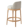 Amelia Ergonomic Rubberwood Counter Height Bar Stool Set of 2 with Upholstered Fabric,Natural | Amelia – Lot de 2 tabourets de bar de hauteur comptoir ergonomiques en bois d’hevea avec revetement en tissu, finition naturelle