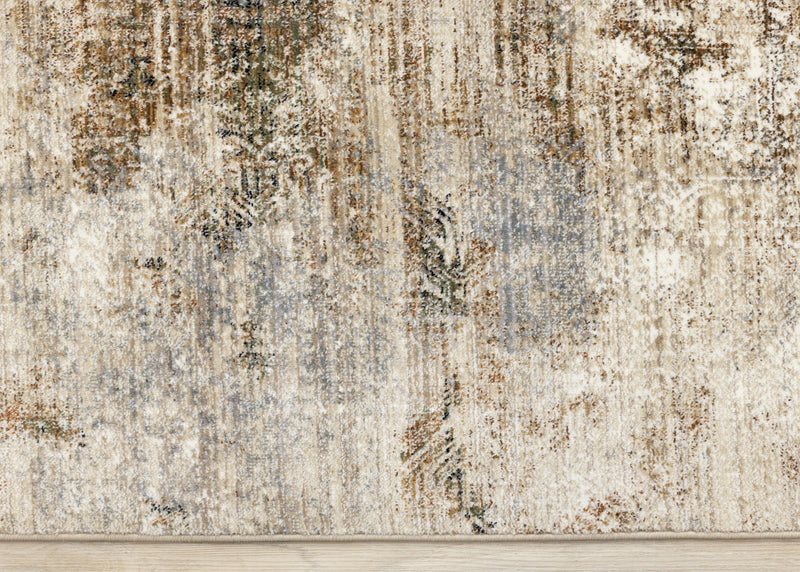 Sydney Beige Grey Cream Distressed Area Runner - 2'0\" x 7'10\"