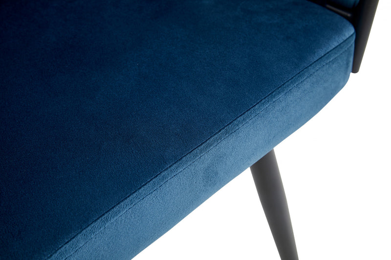 Hildy Accent Dining Arm Chair, Blue Velvet (set of 2) 