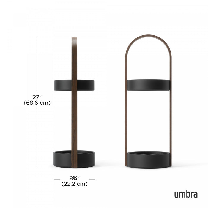 Umbra Modern Steel Bellwood Umbrella Stand - Black and Walnut
