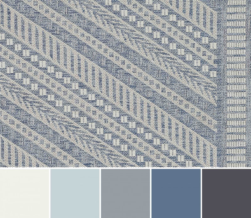 Livia Transitional 6'6\" x 9'0\" Area Rug in Blue Indoor Area Rug