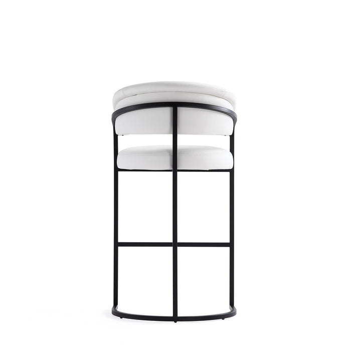 Augusta Modern Metal Upholstered Barstool in White
