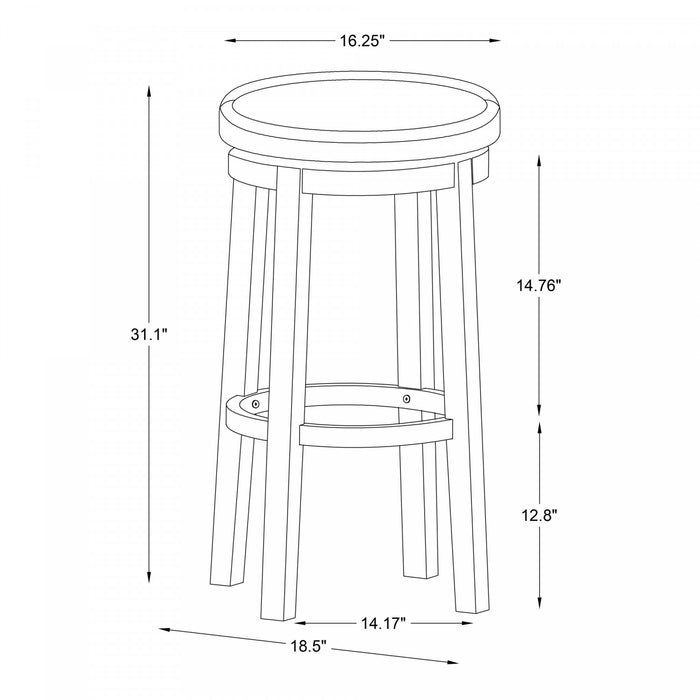 Maya Faux Leather Barstool - Black