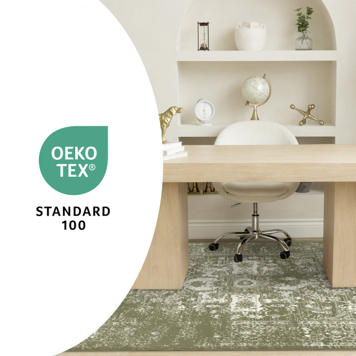 Florence Green White Elegant Classic Rug, 7'9\" x 10'6\" Indoor Area Rug