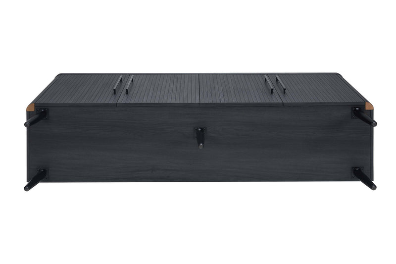 Jodie Mid-Century Modern 65\" Fluted Sideboard in Charcoal Gray Buffet