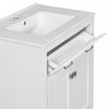 Baker 30 Inch Modern Bathroom Vanity with Ceramic Sink & Storage Cabinet, White | Meuble de salle de bain moderne Baker 30 pouces avec lavabo ceramique et rangement, blanc