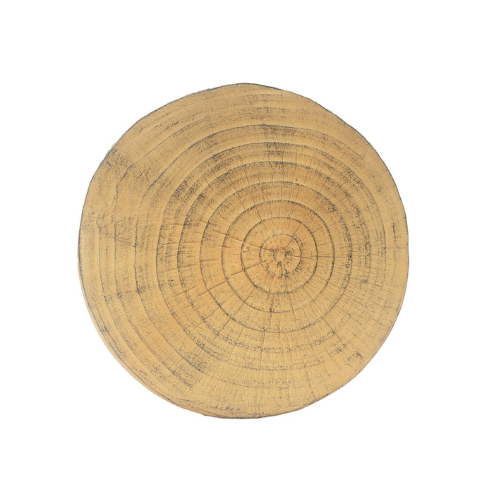 Elio 16.75\" Rustic Hollow Tree-Stump MGO Accent Table, Pet-Friendly Indoor Side Table, Natural