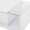 Evan Coffee Table with LED Lighting and Glass Top,White | Evan table basse – table avec eclairage LED et plateau en verre, blanc