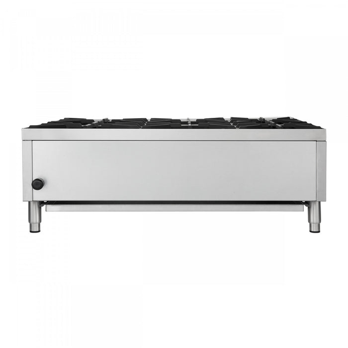 FORNO Commerciale 36 Inch Gas Hotplate with 6 Burners, 156,000 BTU, Stainless Steel - FCMHP0079-36