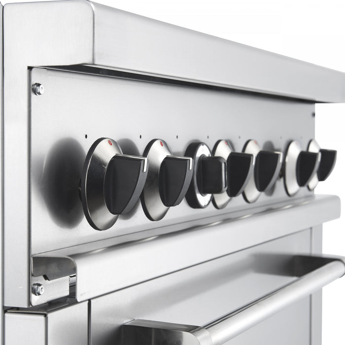 FORNO Commerciale 36 Inch Stainless Steel Gas Range, 6 Burners, 180,000 BTU Total - FCMGR0093-36