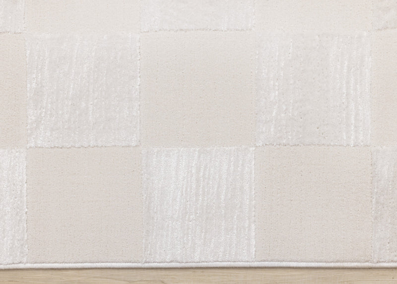 Leonardo White Grey Checkered Area Rug - 2'7\" x 4'11\"