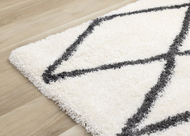 Fairmont White Grey Trellis Rug, 7'10\" x 10'6\" Indoor Area Rug