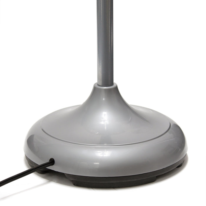 Skye 5 Light Adjustable Gooseneck Floor Lamp, Silver & White, 67\"H