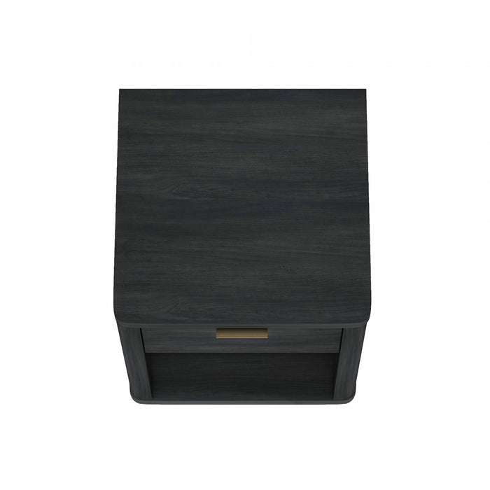 Evelyn Modern 20\" Nightstand in Charcoal Gray (1-Drawer) - Set of 2