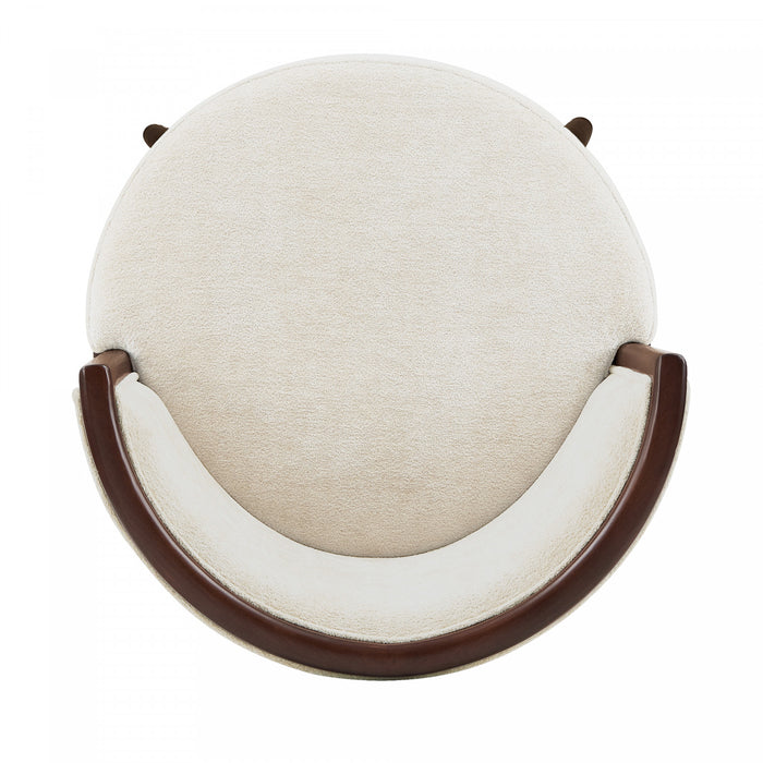 Evalyn Modern Wood Upholstered Barstool in Cream - Set of 3