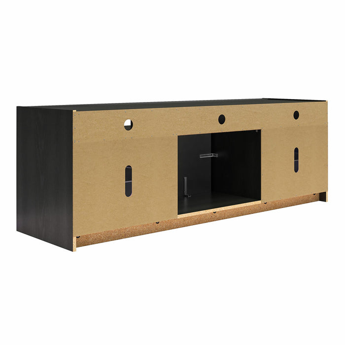 Ameriwood Home Luna Electric Fireplace TV Stand for TVs up to 75\" - Black Oak