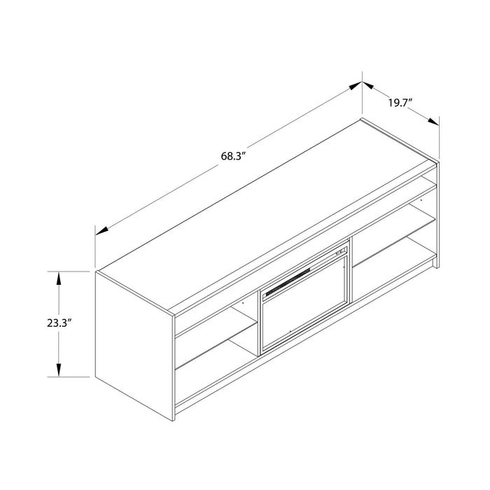 Ameriwood Home Luna Electric Fireplace TV Stand for TVs up to 75\" - Black Oak