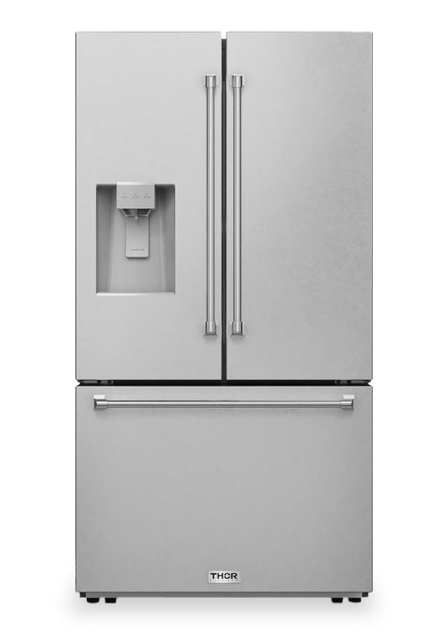 Thor Kitchen 36” 28.9 Cu. Ft. French Door Refrigerator – Fingerprint Resistant Stainless Steel - TRF3628FFD 