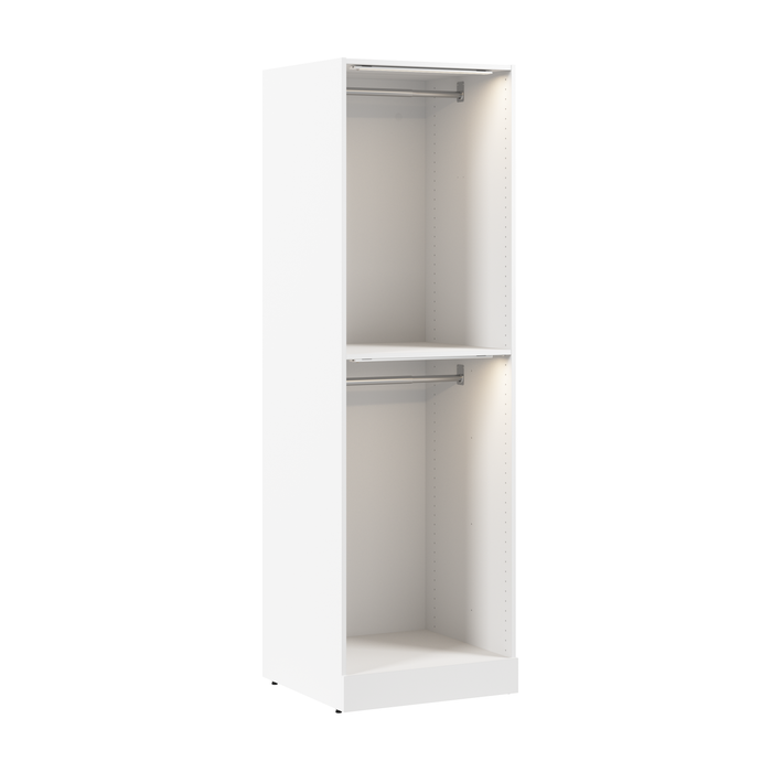 Bestar Florence 25\" Modular Double Hanging Closet System with LED Light - White